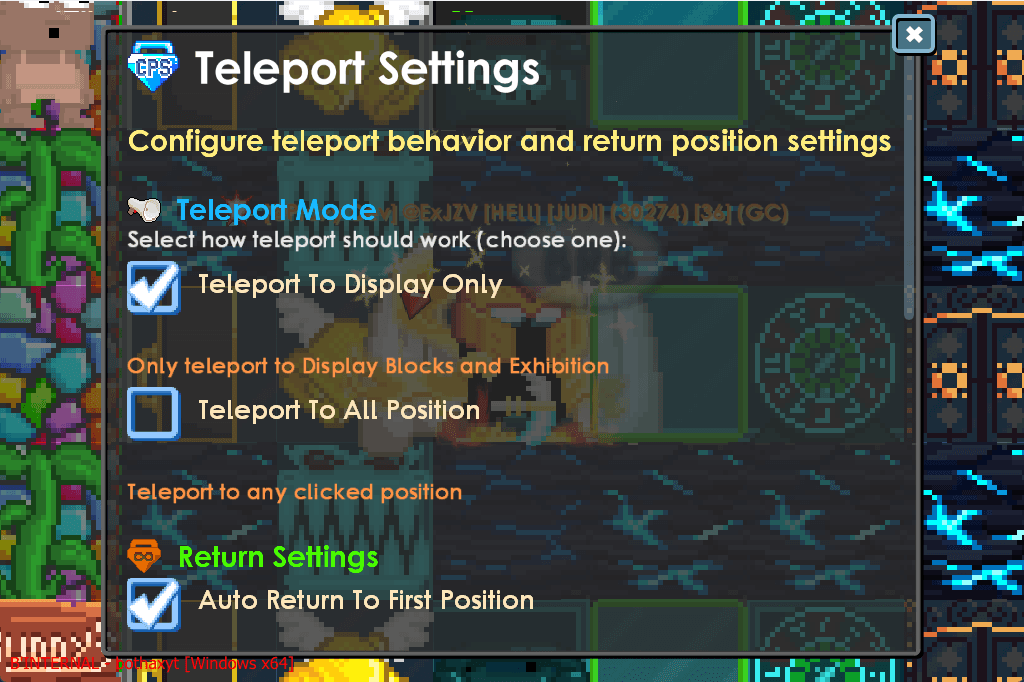 Teleport Settings